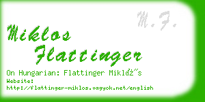miklos flattinger business card